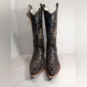 Corral Black and Gold Heeled Boots